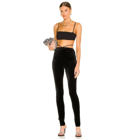 NBD Keaton Pant in Black Velvet NWT Size Small - Picture 1 of 4